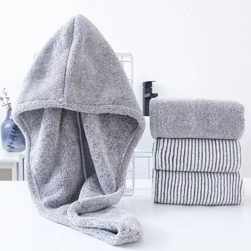 Gray Bamboo Charcoal Drying Hair Cap