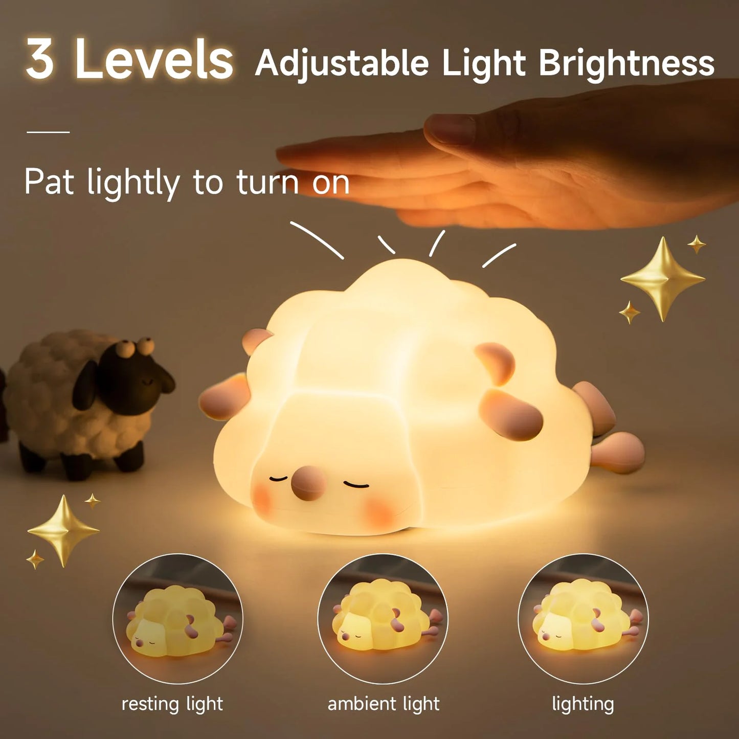Silicone Sheep Night Light — Rechargeable, Dimmable, Kid‑Safe