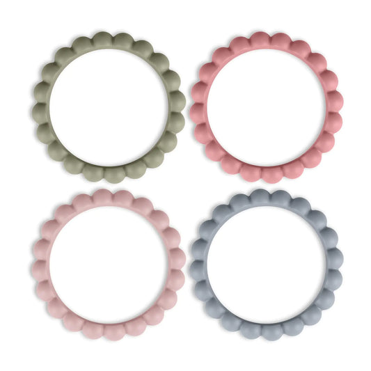 Silicone Teether Bracelets Silicone Teether Rings Food Grade Silicone Toys Rings Chewers Soft and Easy to Hold Teether Rings