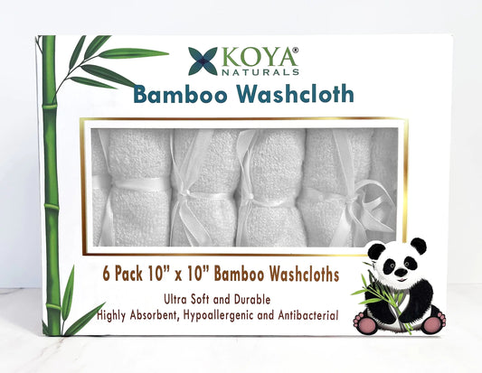 KOYA Naturals Ultra Soft Rayon Made from Bamboo Baby Washcloths - Absorbent Newborn Toddler Infant Bath Face Towel - Best Baby Gift