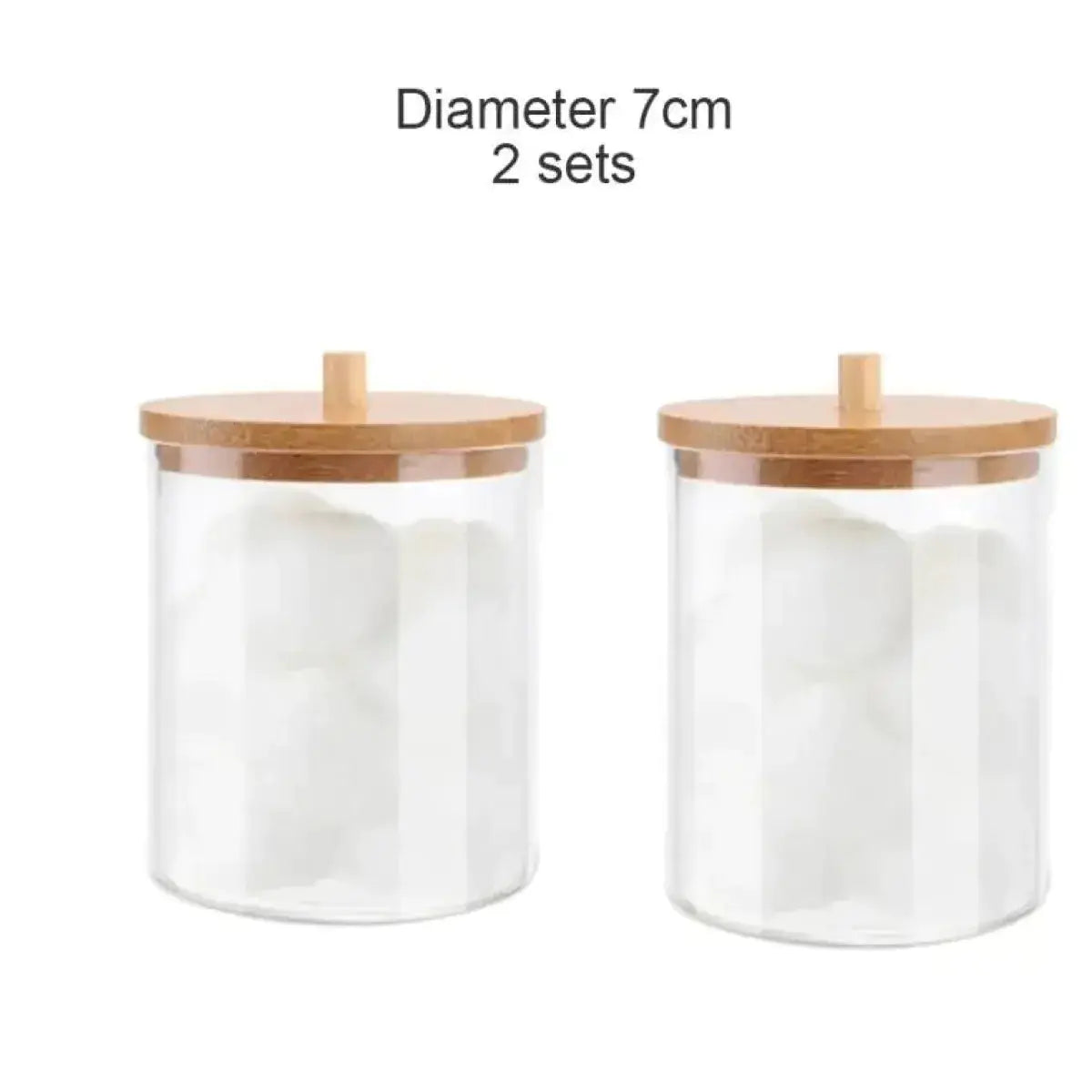 Cotton Swab Storage Bamboo Cover Acrylic Portable