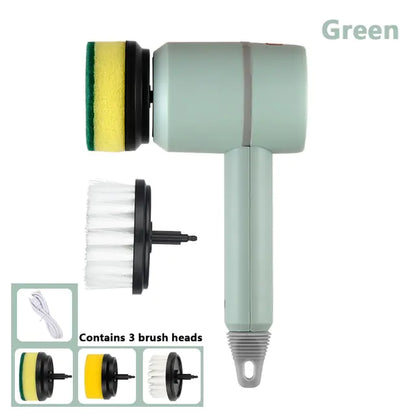 Electric Cleaning Brush with 3 Heads — Rechargeable, Efficient, and Built for Reuse