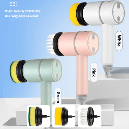Electric Cleaning Brush with 3 Heads — Rechargeable, Efficient, and Built for Reuse