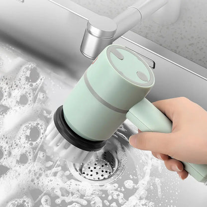Electric Cleaning Brush with 3 Heads — Rechargeable, Efficient, and Built for Reuse