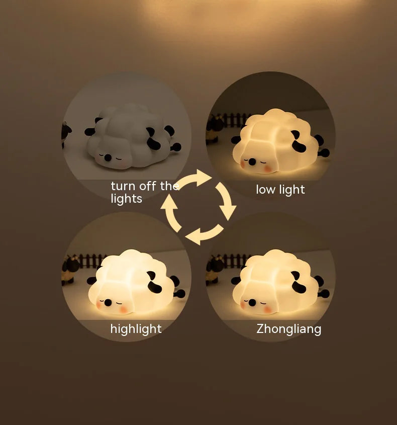Silicone Sheep Night Light — Rechargeable, Dimmable, Kid‑Safe
